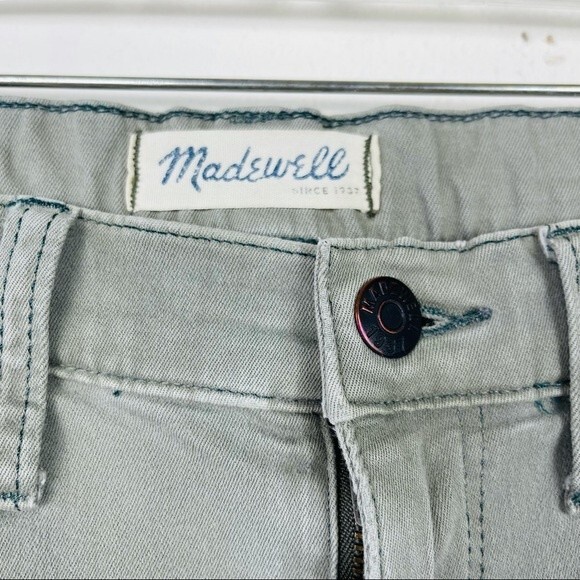 Madewell 9"Mid High Rise Skinny Jeans: Garment Dyed Olive Army Green Size 24 - Picture 4 of 13